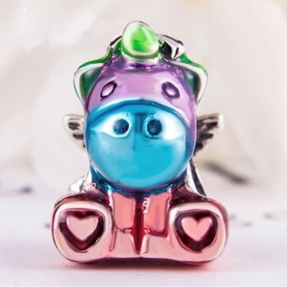 Unicorn Charm, S925 Silver Stamped Charm, Charm for Bracelet, fits Pandora Charm - Picture 2 of 4